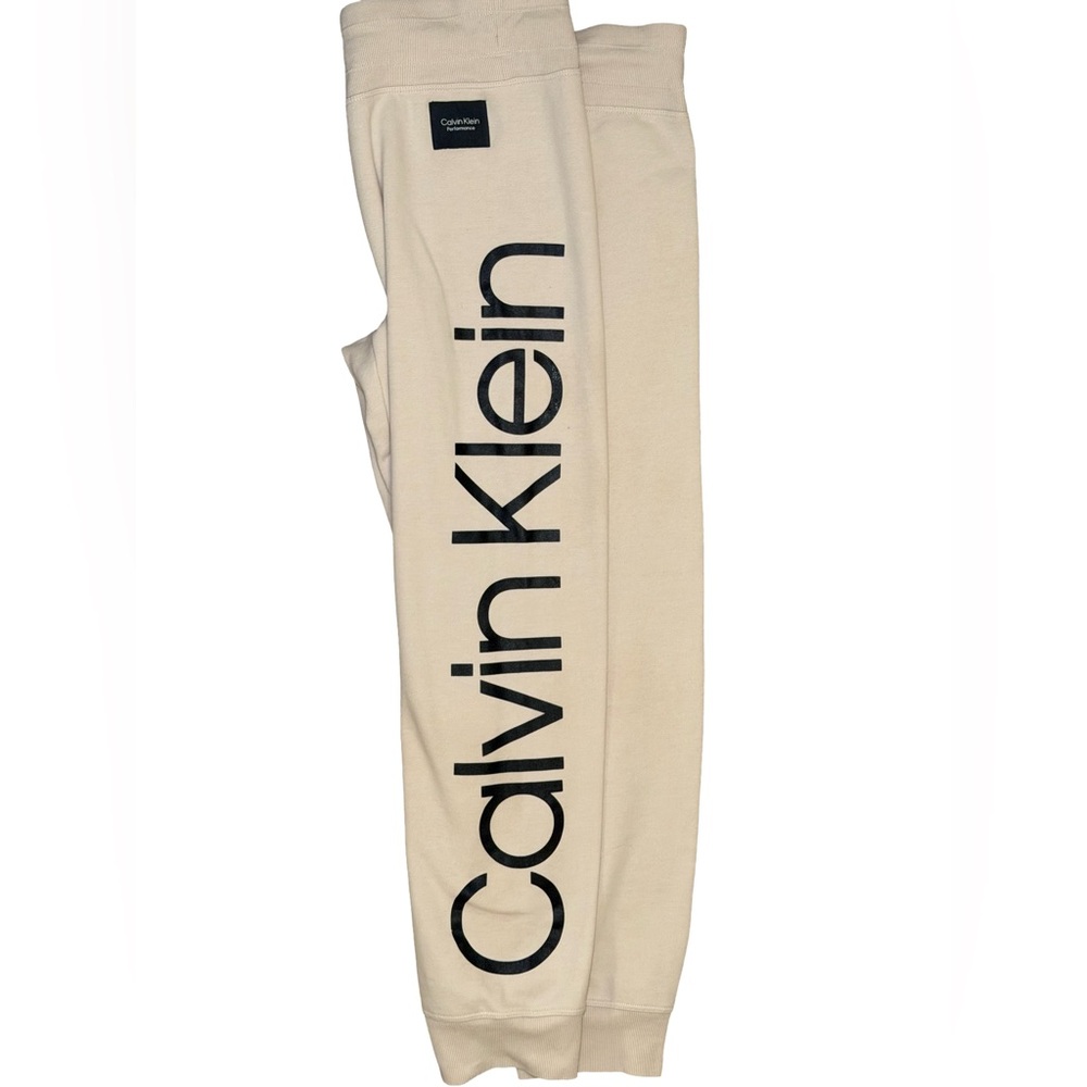 Calvin Klein Cream Track Pants - Picture 1 of 4